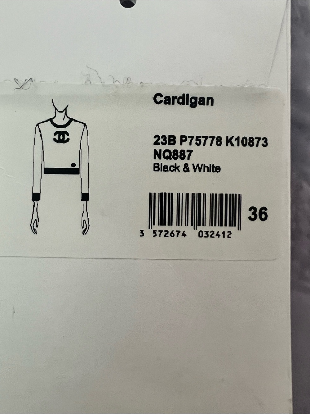 Chanel- like Black Cardigan with Silver CC tinsel Embellishments - Picture 7 of 9